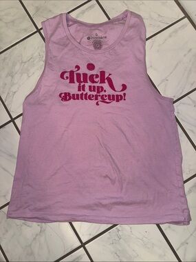 Pure Barre Light Pink Muscle Tee with Hot Pink Script